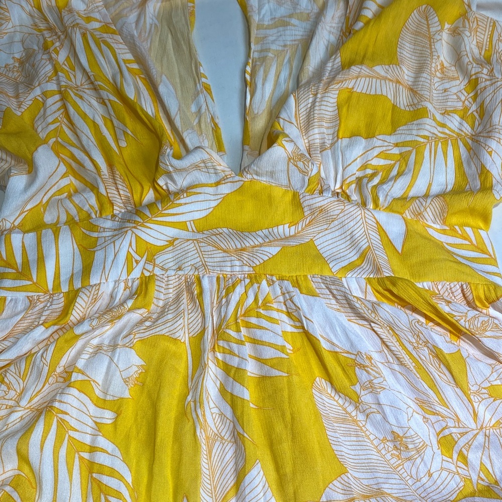 CUPSHE Womens Summer Midi Dress V Neck Button Elastic Waist Cut Out Back XXL NWT - Picture 11 of 14